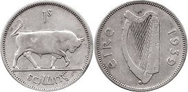 coin Ireland 1 shilling 1939