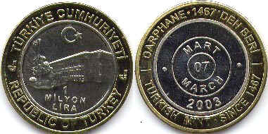 Turkey 1000000 lira 2003