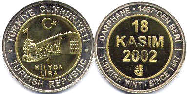 Turkey 1000000 lira 2002
