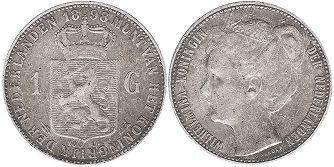 coin Netherlands 1 gulden 1898