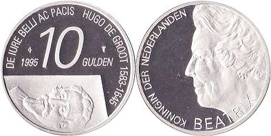 coin Netherlands 10 gulden 1995