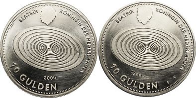 coin Netherlands 10 gulden 1999