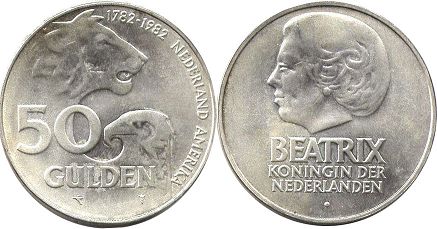 coin Netherlands 50 gulden 1982
