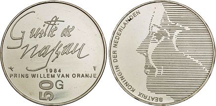 coin Netherlands 50 gulden 1984