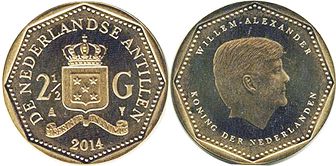 coin Netherlands Antilles 2.5 gulden 2014