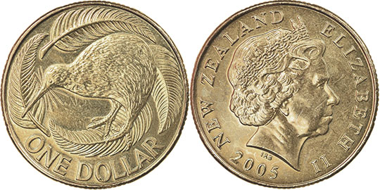 coin New Zealand 1 dollar 2005