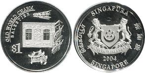coin singapore1 dollar 2004