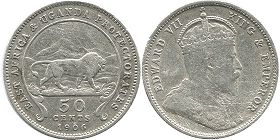 coin EAST AFRICA & UGANDA 50 cents 1906