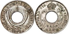 coin EAST AFRICA & UGANDA 1/2 cent 1909