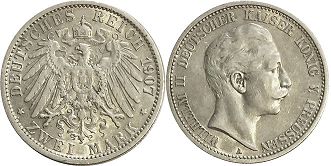coin German Empire 2 mark 1907
