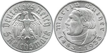 coin Nazi Germany 5 mark 1933