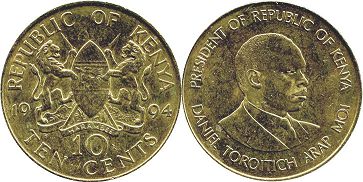 coin Kenya 10 cents 1994