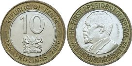 coin Kenya 10 shillings 2010