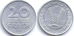 Mađarska 20 filler 1953