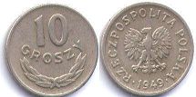 Polska 10 groszy 1949
