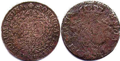 moeda Portugal Azores 20 reis 1796