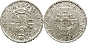 coin Mozambique 10 escudos 1966