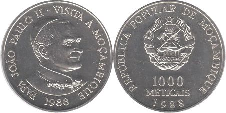 coin Mozambique 1000 meticais 1988