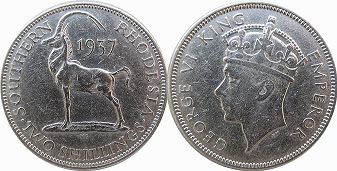 coin Rhodesia 2 shillings 1937