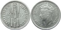 coin Rhodesia 3 pence 1937
