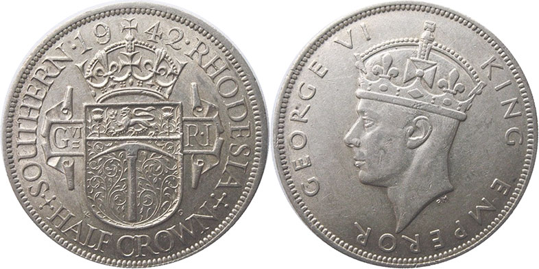SOUTHERN RHODESIA 1 PENNY x 1 AFRICAN 1937 KING GEORGE VI RHODESIAN ZAMBIAN COIN 