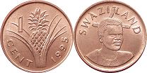 coin Swaziland 1 cent 1995