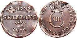 mynt Sverige 1/12 skilling 1812
