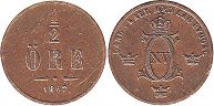 coin Sweden 1/2 ore 1867