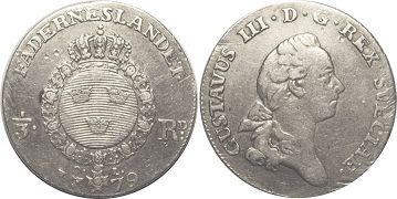 mynt Sverige 1/3 riksdaler 1779