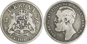 coin Sweden 1 krona 1881