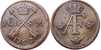 mynt Sverige 1 öre SM 1760