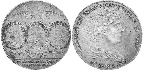 mynt Sverige/3 riksdaler 1821