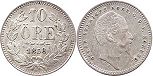 coin Sweden 10 ore 1858