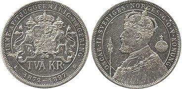 coin Sweden 2 kronor 1897
