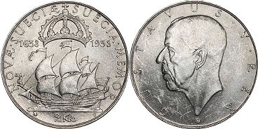 mynt Sverige 2 kronor 1938