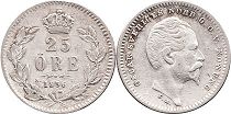 mynt Sverige 25 öre 1856
