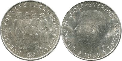 mynt Sverige 5 kronor 1959
