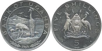 coin Uganda 5 shillings 1969