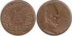 coin Egypt 1/2 millieme 1924