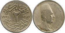 coin Egypt 2 milliemes 1924