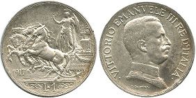 moneta Italy 1 lira 1917
