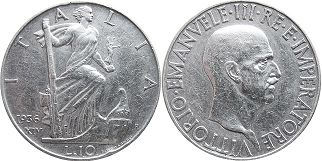 moneta Italy 10 lire 1936
