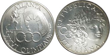 monnaie Italie 1000 lire 1996