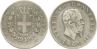 kovanice Italija 2 lire 1863