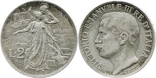 monnaie Italie 2 lire 1911