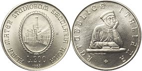 monnaie Italie 200 lire 1988