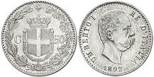 moneta Italy 50 centesimi 1892