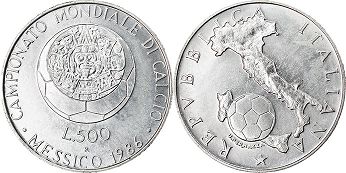 moneta Italy 500 lire 1986