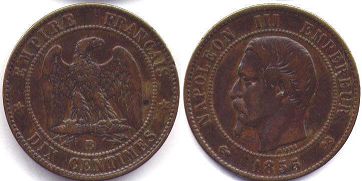 France 10 centimes 1855