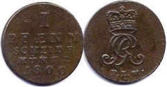 Brunswick-Luneburg-Calenberg 1 pfennig 1800